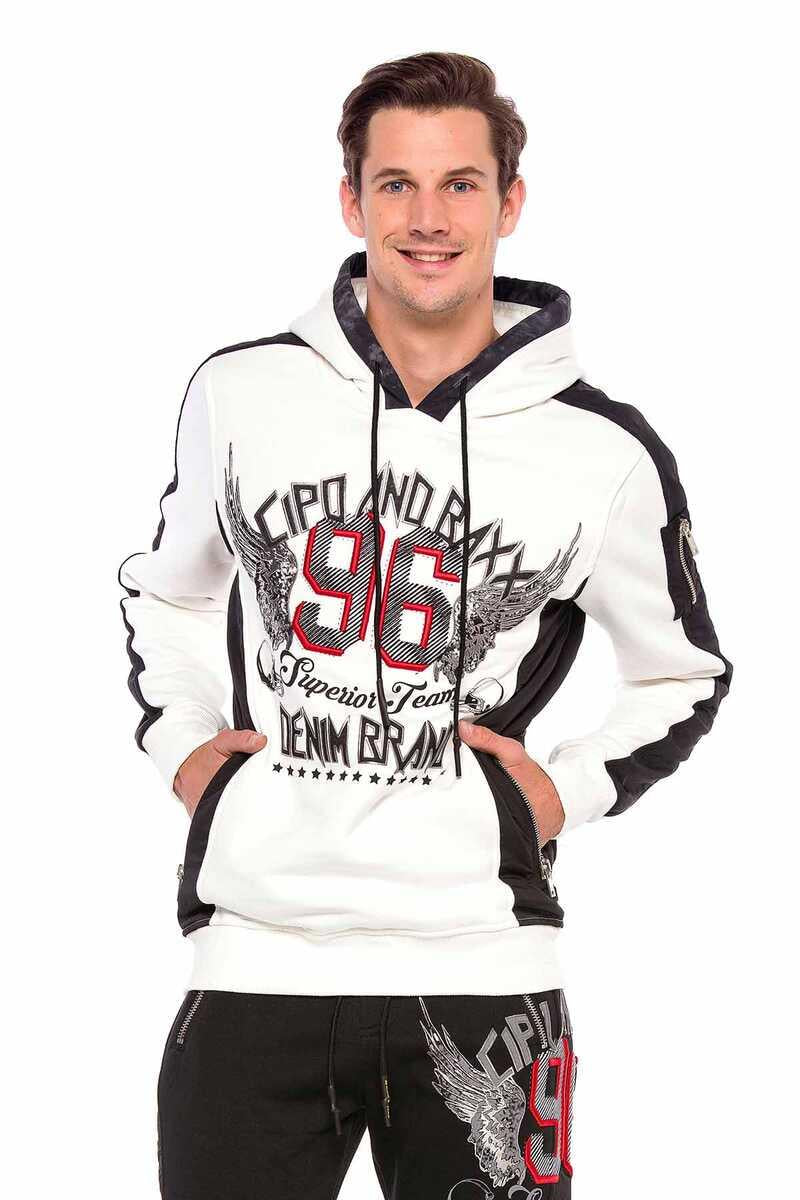 CL358 Printed Embroidered Hooded Sweatshirt