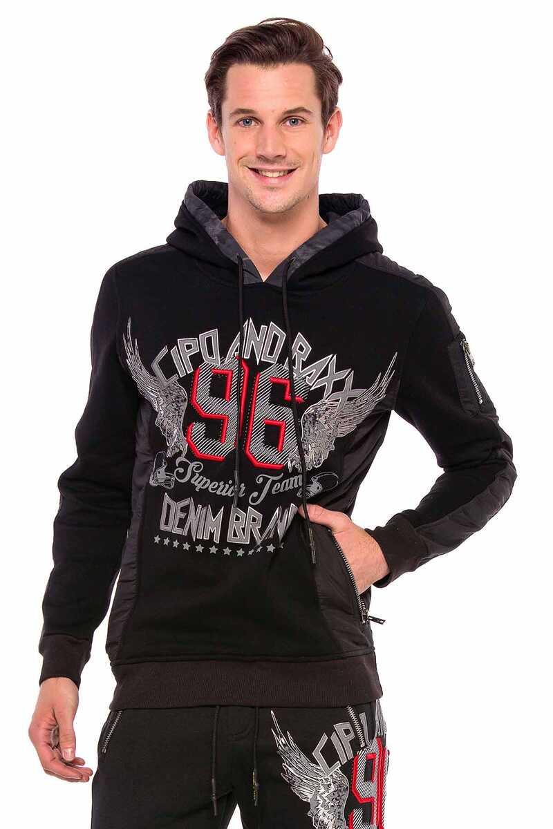 CL358 Printed Embroidered Hooded Sweatshirt