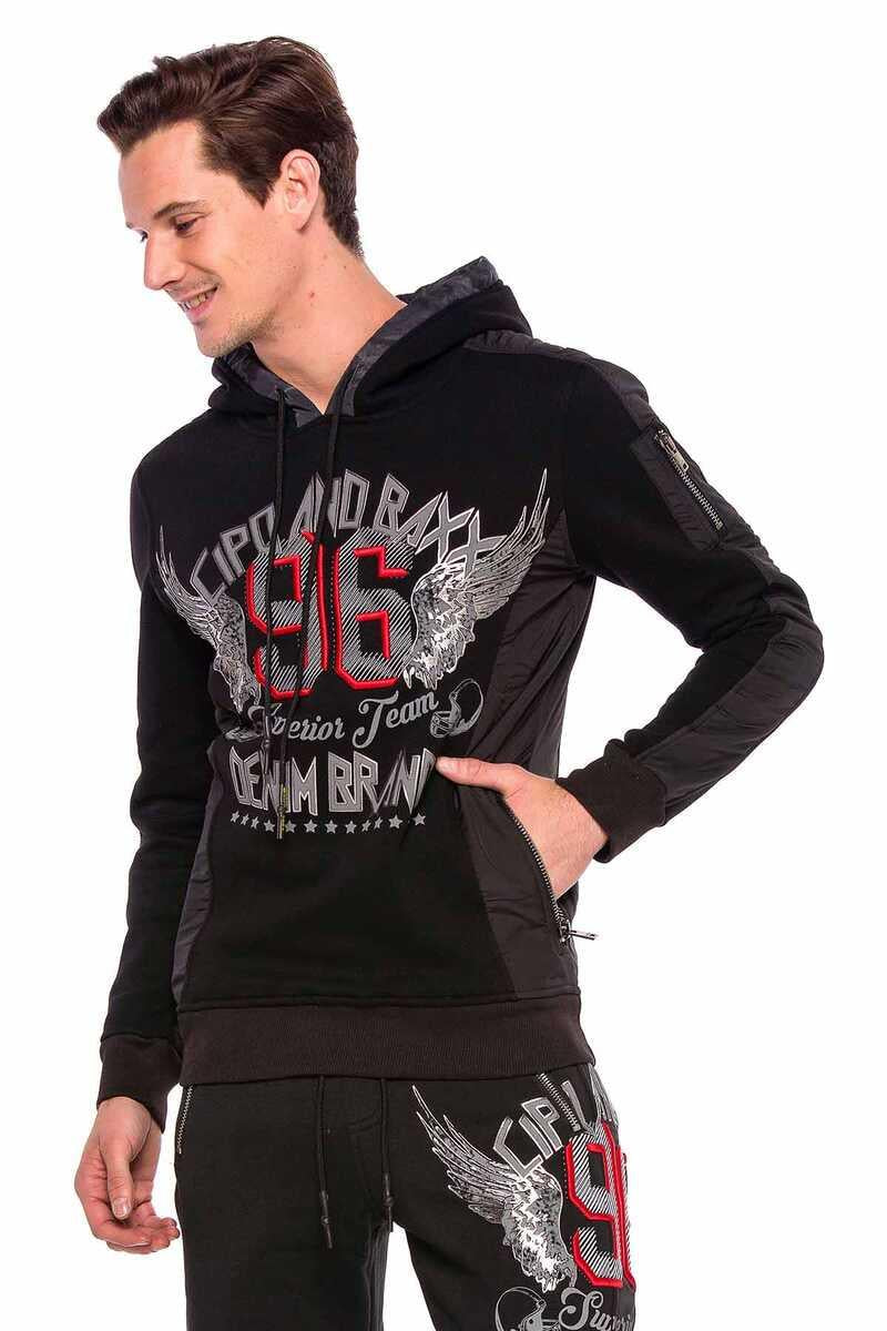 CL358 Printed Embroidered Hooded Sweatshirt