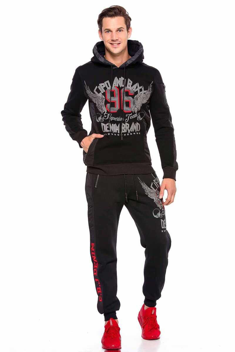CL358 Printed Embroidered Hooded Sweatshirt