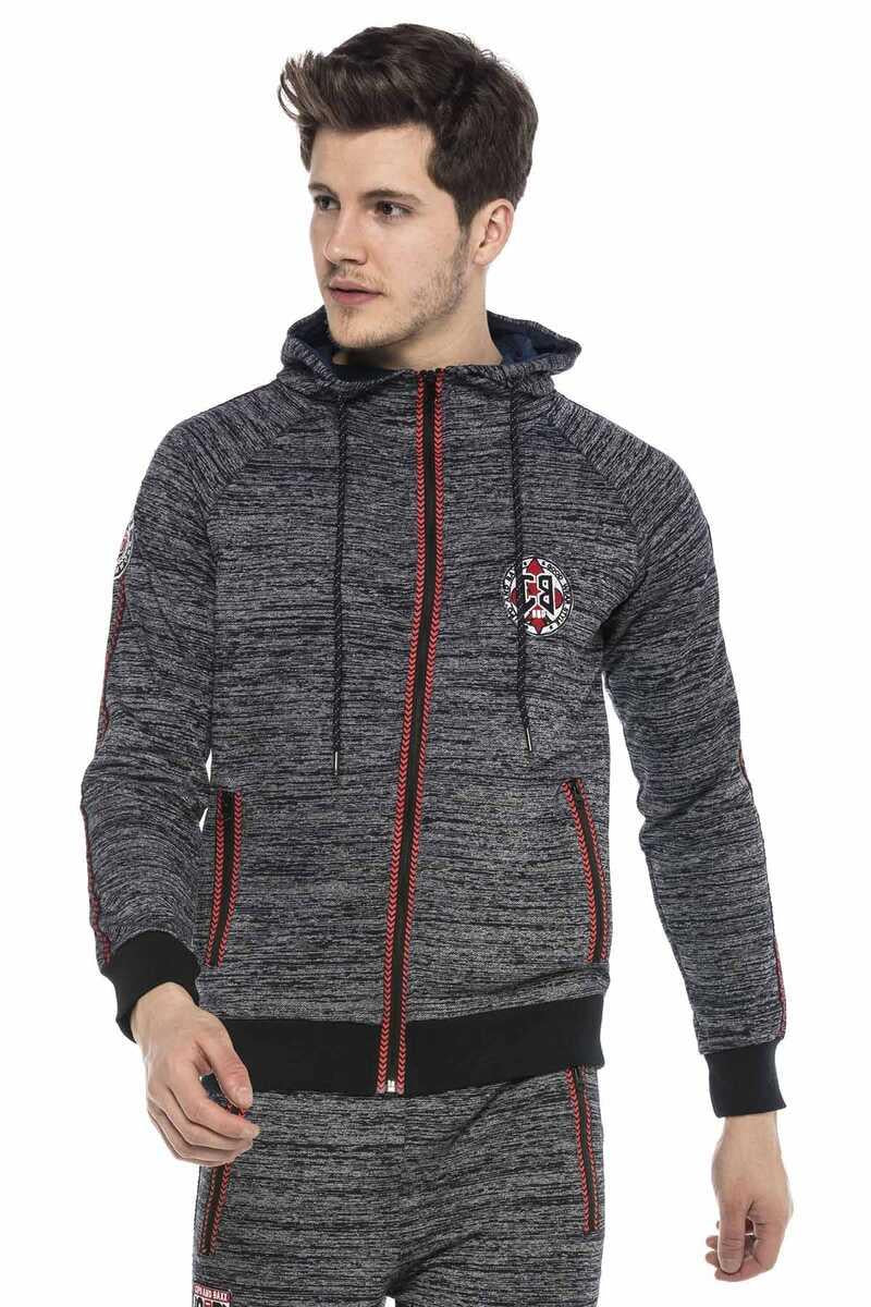 CL371 Marl Striped Hooded Men's Tracksuit