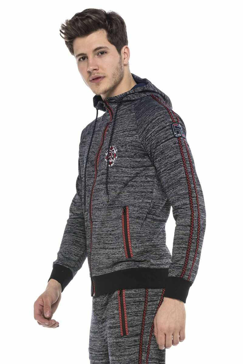 CL371 Marl Striped Hooded Men's Tracksuit