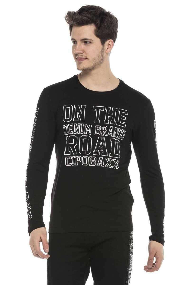 CL379 Glossy Stone Print Lightweight Men's Sweatshirt