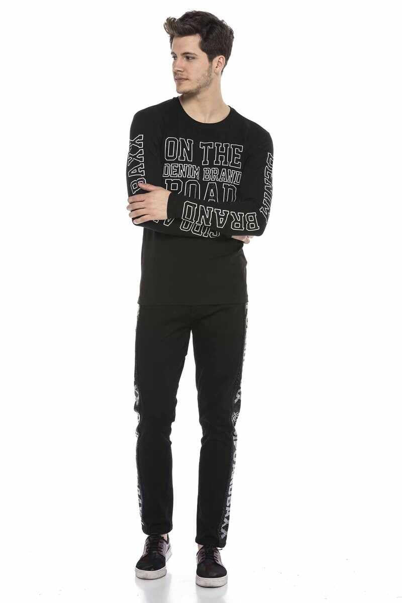 CL379 Glossy Stone Print Lightweight Men's Sweatshirt