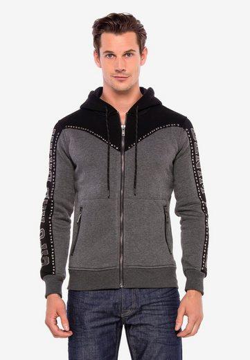 CL381 Metal Drop Stone Hooded Winter Sweatshirt