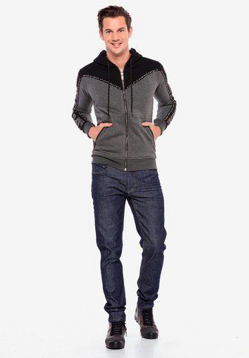 CL381 Metal Drop Stone Hooded Winter Sweatshirt
