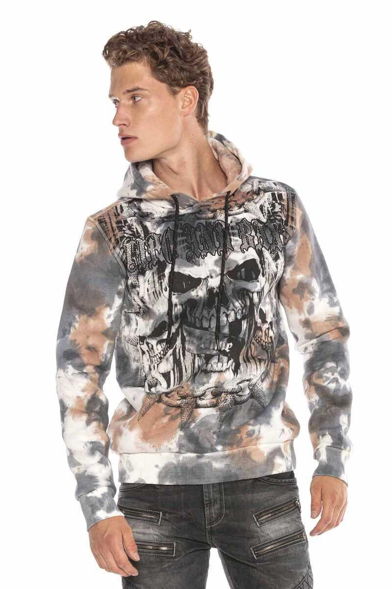 CL405 Skull Gothic Pattern Hooded Sweatshirt