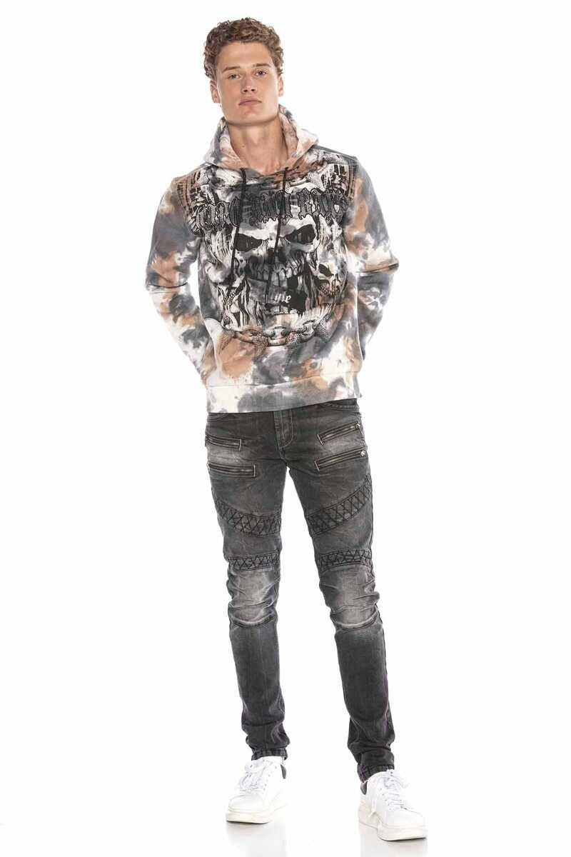 CL405 Skull Gothic Pattern Hooded Sweatshirt