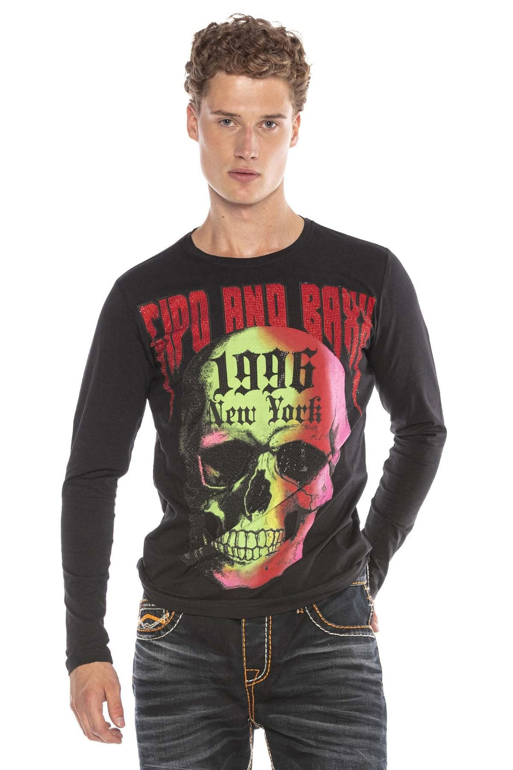 CL406 Colorful Skull Men's Sweatshirt