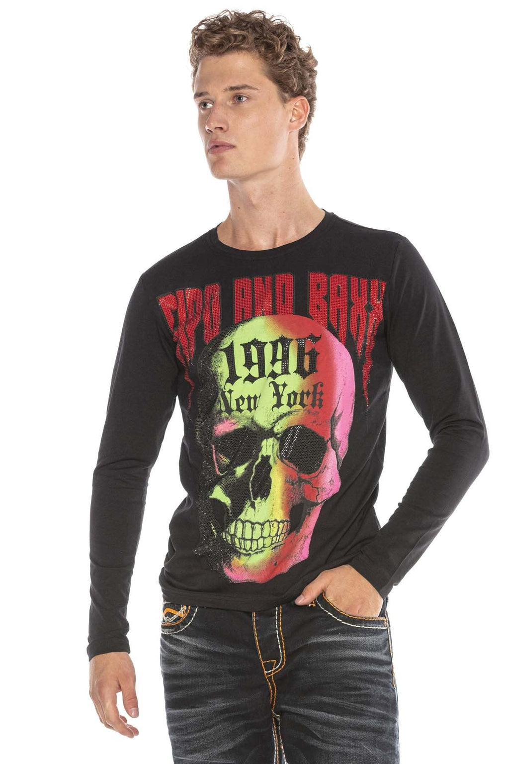 CL406 Colorful Skull Men's Sweatshirt