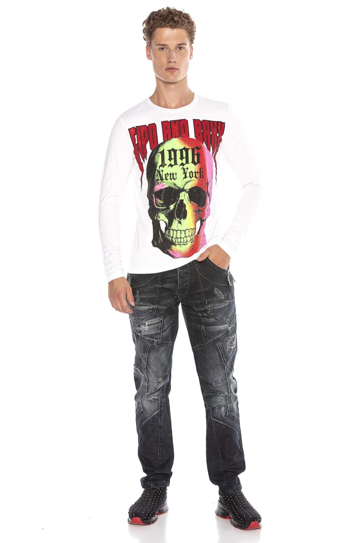 CL406 Colorful Skull Men's Sweatshirt
