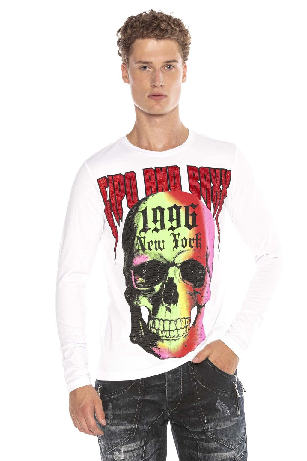 CL406 Colorful Skull Men's Sweatshirt