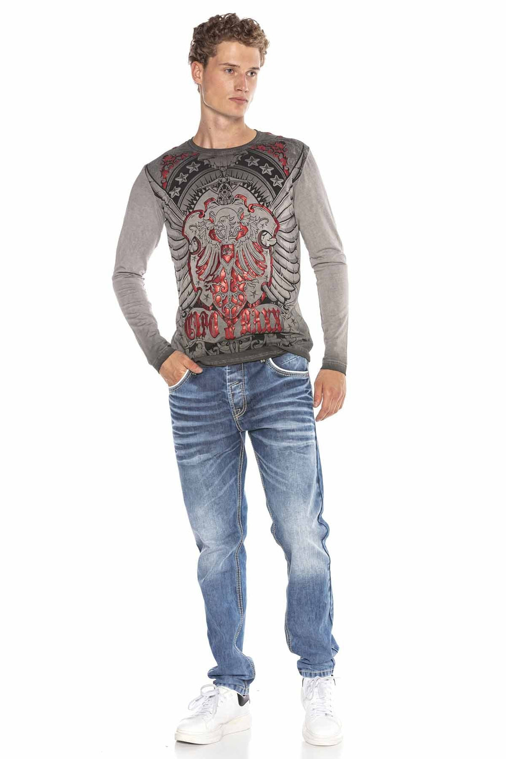 CL407 Eagle Crest Glossy Print Sweatshirt