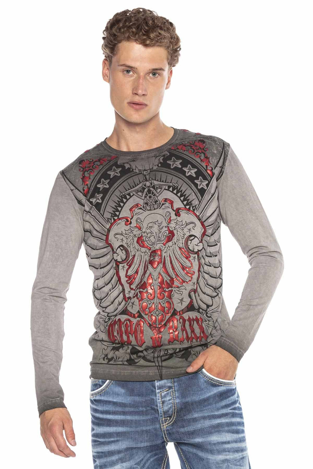 CL407 Eagle Crest Glossy Print Sweatshirt