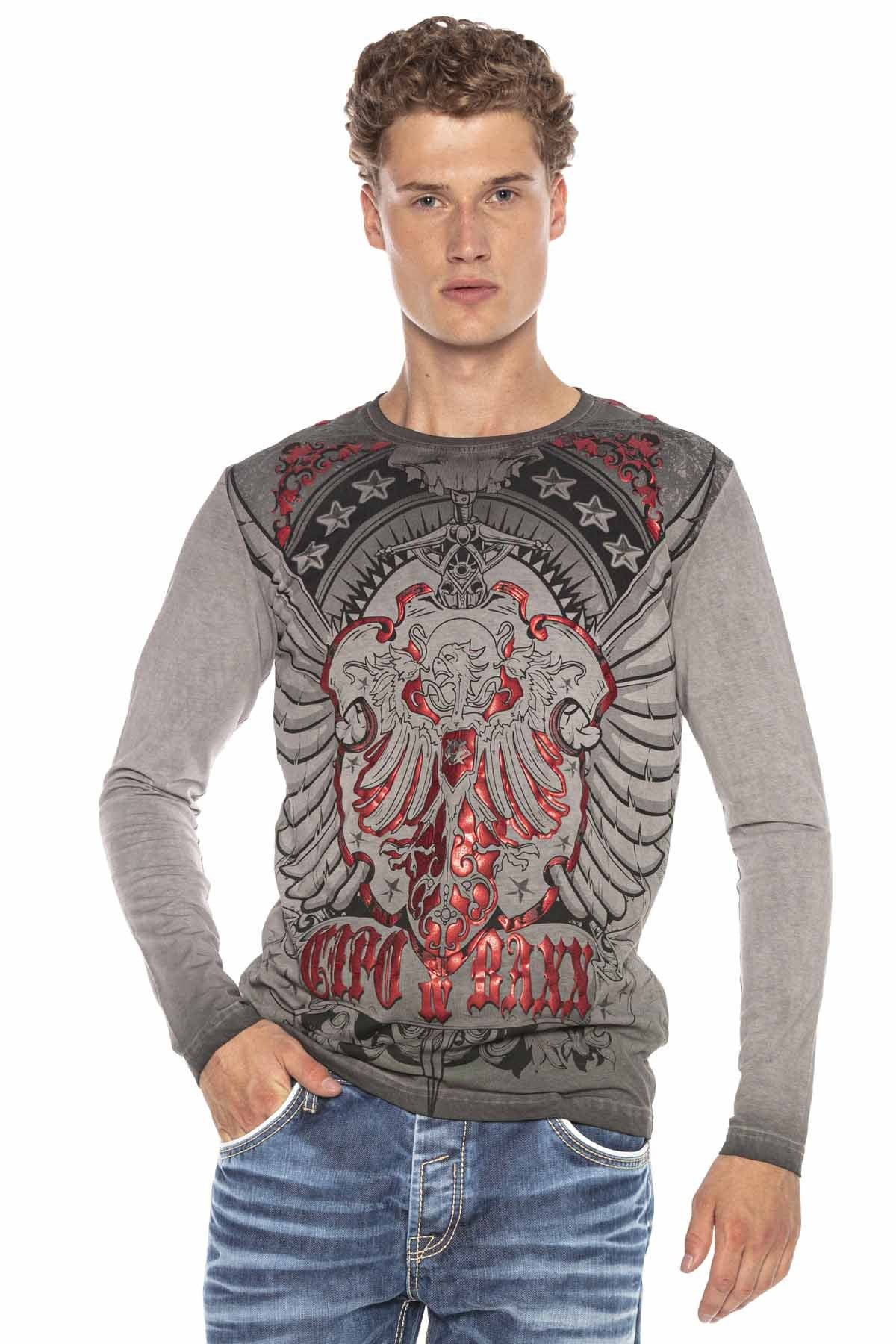 CL407 Eagle Crest Glossy Print Sweatshirt