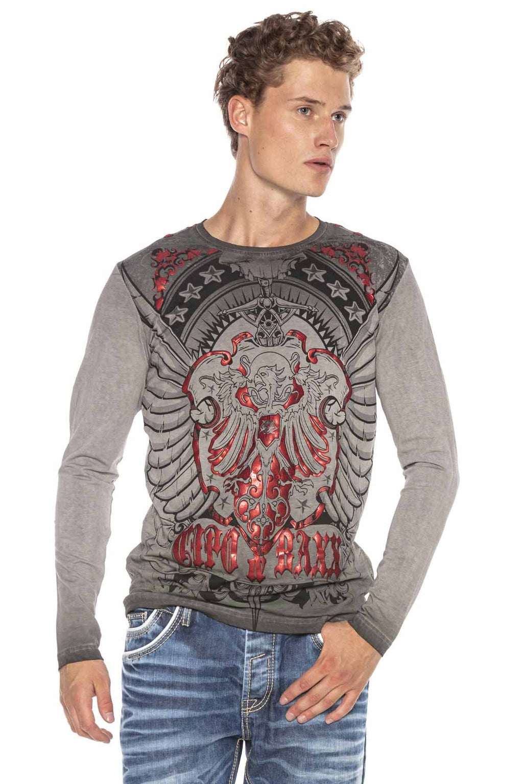 CL407 Eagle Crest Glossy Print Sweatshirt