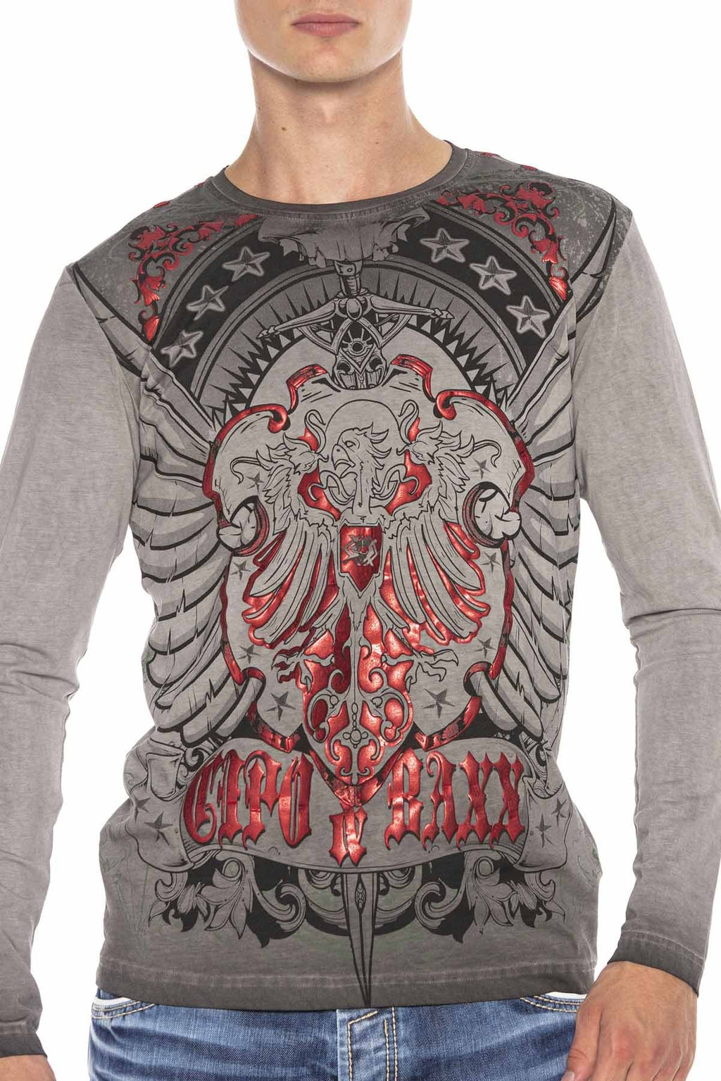 CL407 Eagle Crest Glossy Print Sweatshirt