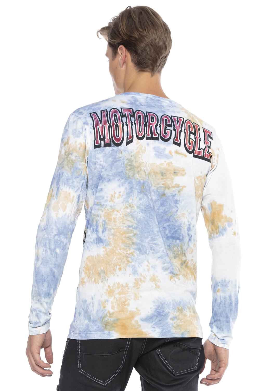 CL410 Biker Style Print Men's Long Sleeve T-Shirt