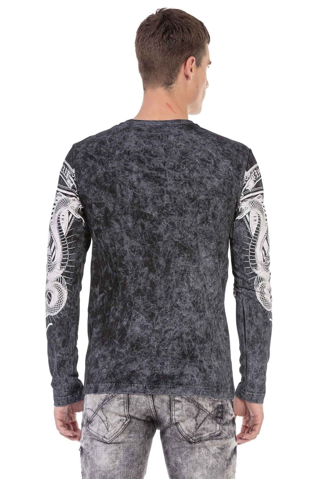 CL449 Washed Print Lightweight Men's Sweatshirt