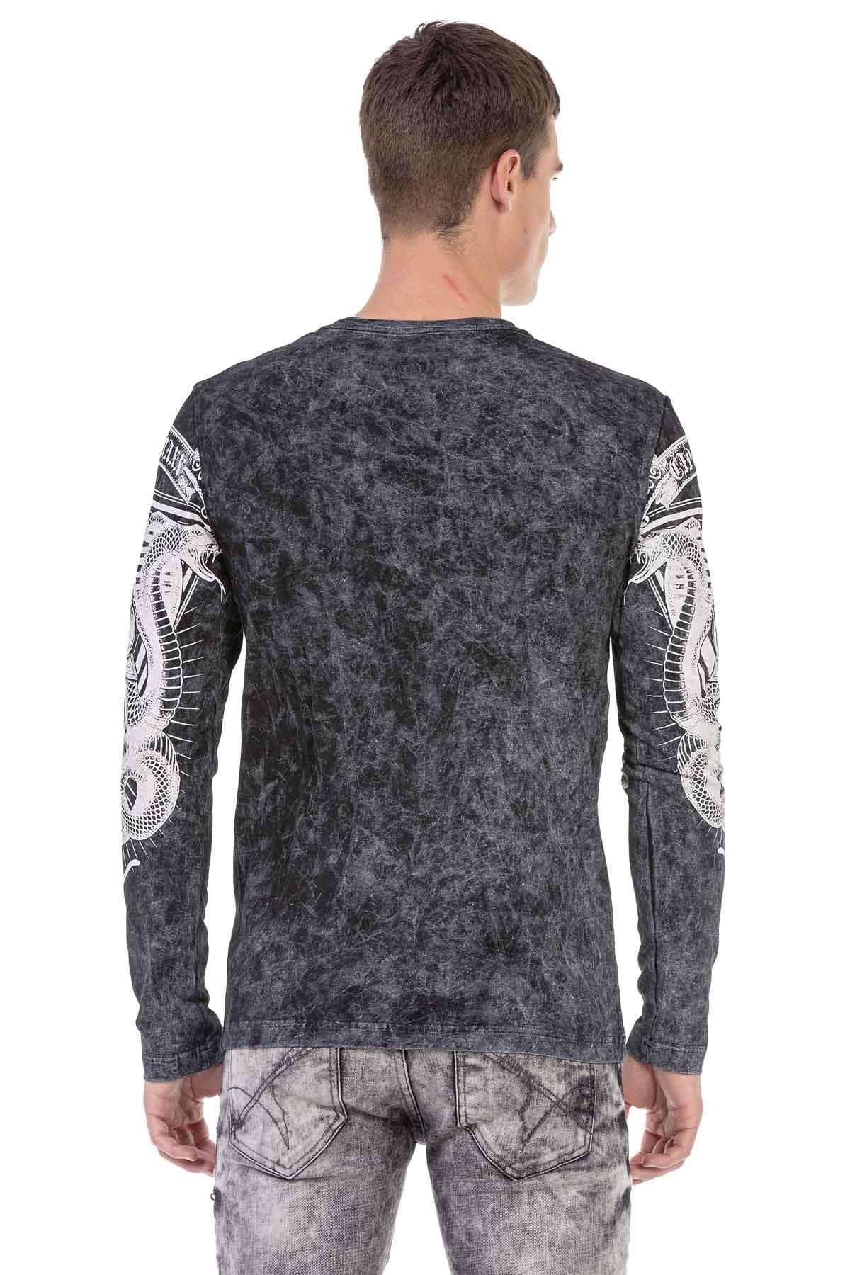 CL449 Washed Print Lightweight Men's Sweatshirt