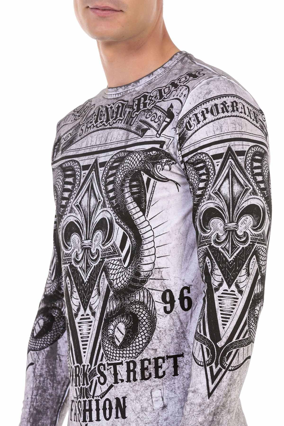 CL449 Washed Print Lightweight Men's Sweatshirt