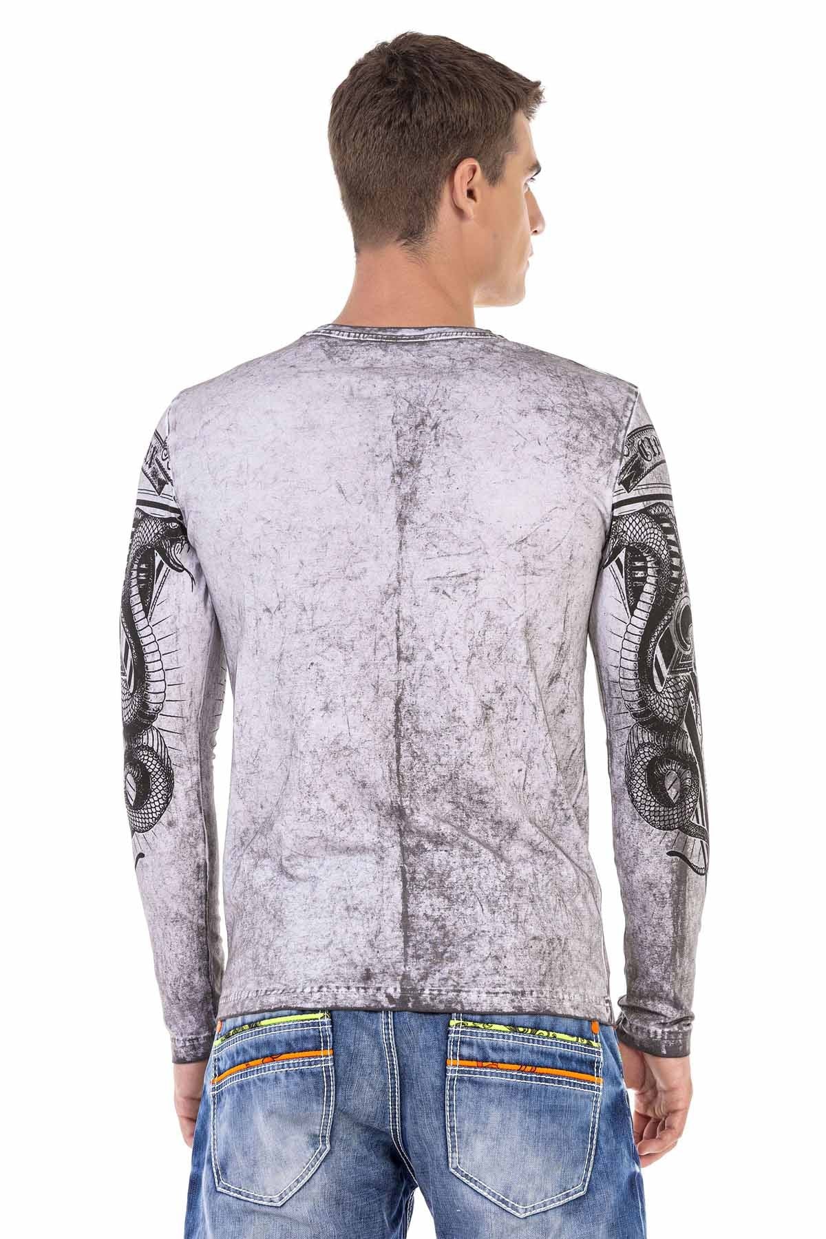 CL449 Washed Print Lightweight Men's Sweatshirt