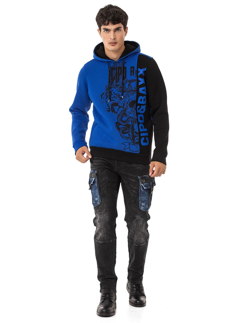 CL541 Men's Hooded Street Style Logo Sweatshirt