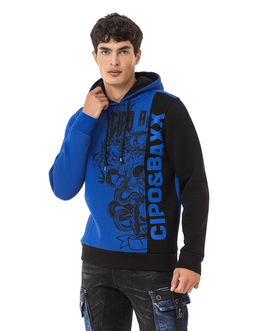 CL541 Men's Hooded Street Style Logo Sweatshirt