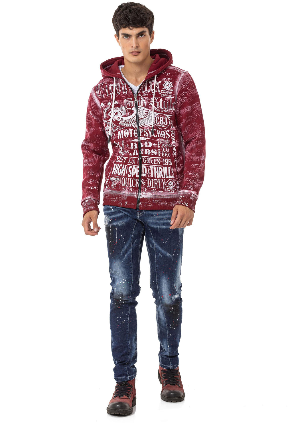 CL544 Men's Zip Hooded Sweatshirt – Zip-Up Hoodie, Everyday Sport Relaxed Fit