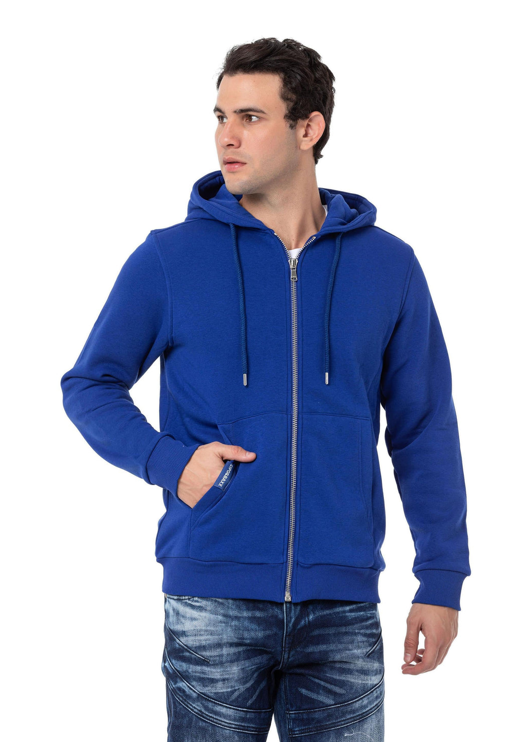 CL556 Men's Basic Zip Sweatshirt – Everyday Relaxed Fit, Soft Texture Zip Hoodie