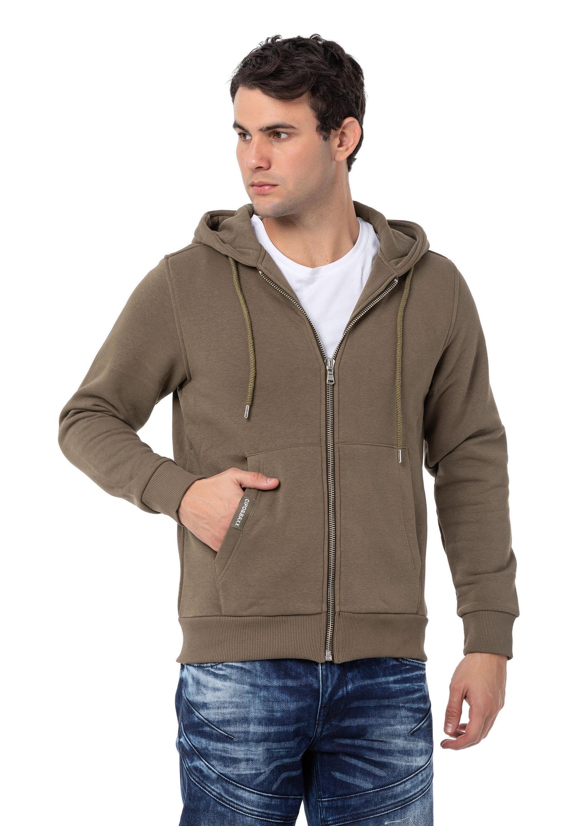 CL556 Men's Basic Zip Sweatshirt – Everyday Relaxed Fit, Soft Texture Zip Hoodie