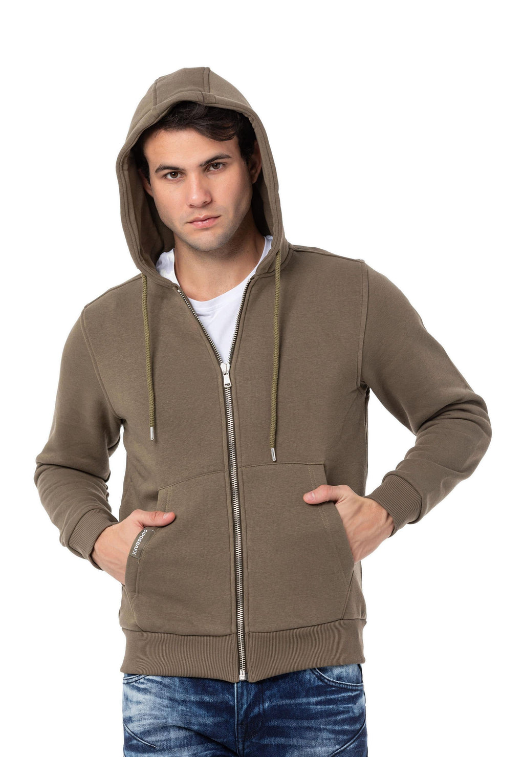 CL556 Men's Basic Zip Sweatshirt – Everyday Relaxed Fit, Soft Texture Zip Hoodie