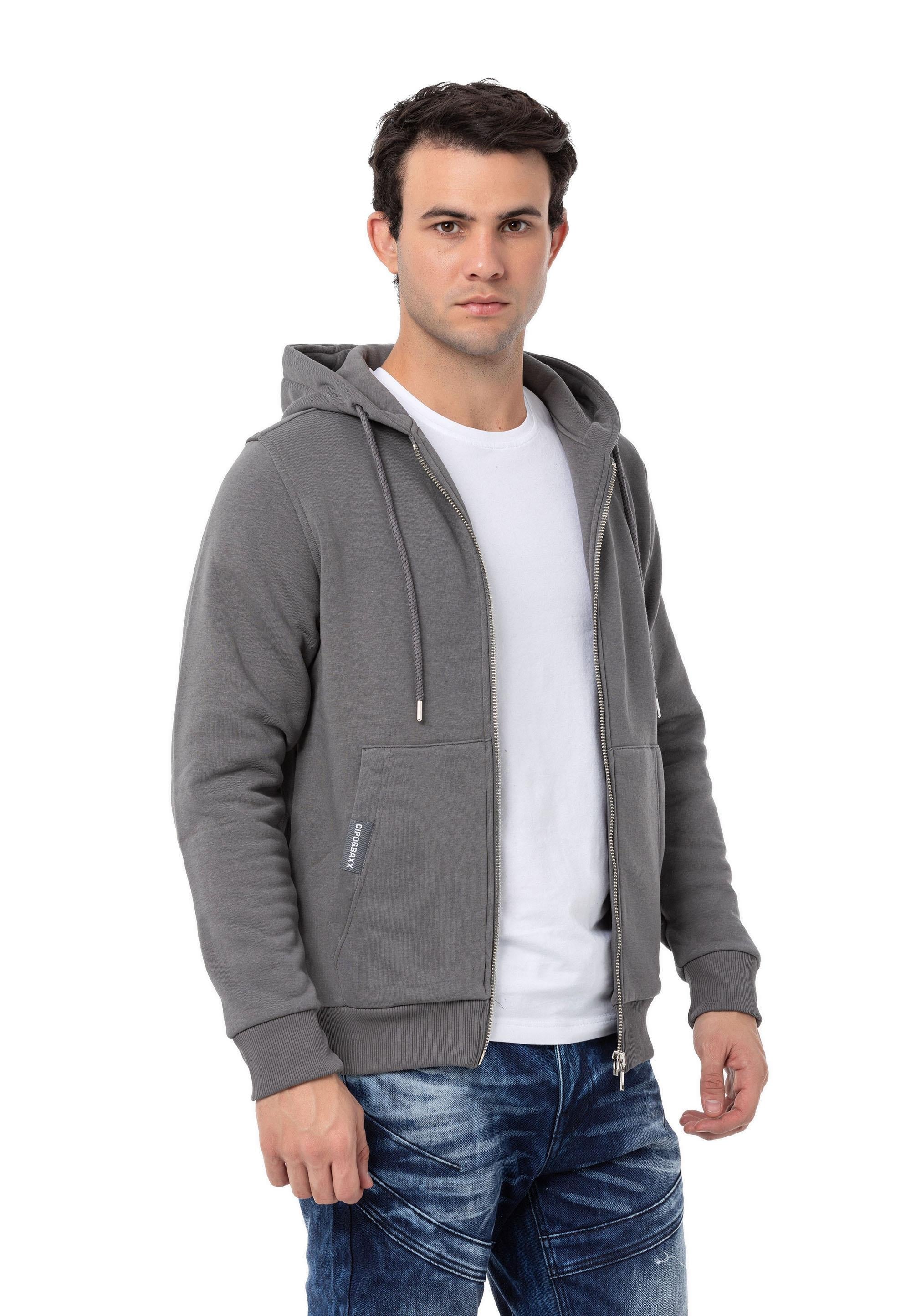 CL556 Men's Basic Zip Sweatshirt – Everyday Relaxed Fit, Soft Texture Zip Hoodie