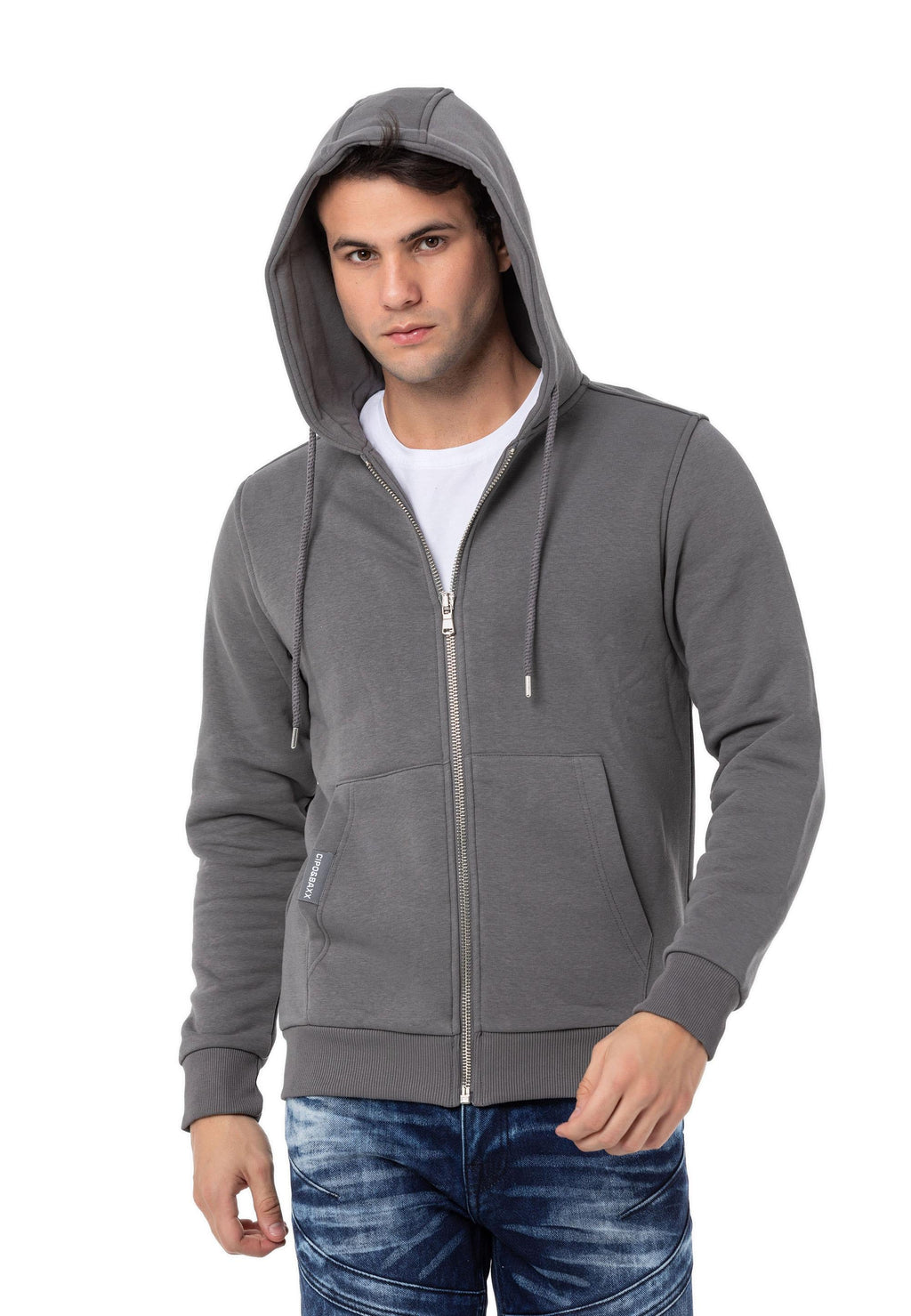 CL556 Men's Basic Zip Sweatshirt – Everyday Relaxed Fit, Soft Texture Zip Hoodie