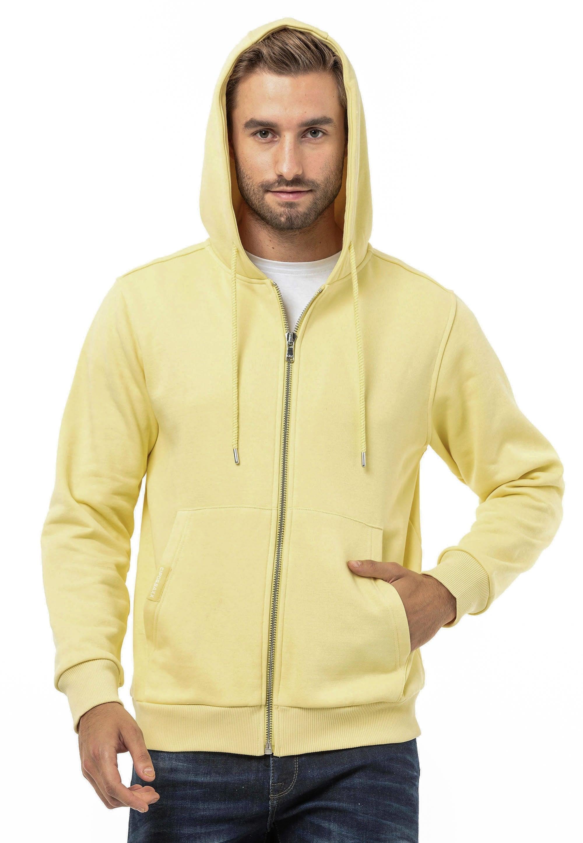 CL556 Men's Basic Zip Sweatshirt – Everyday Relaxed Fit, Soft Texture Zip Hoodie