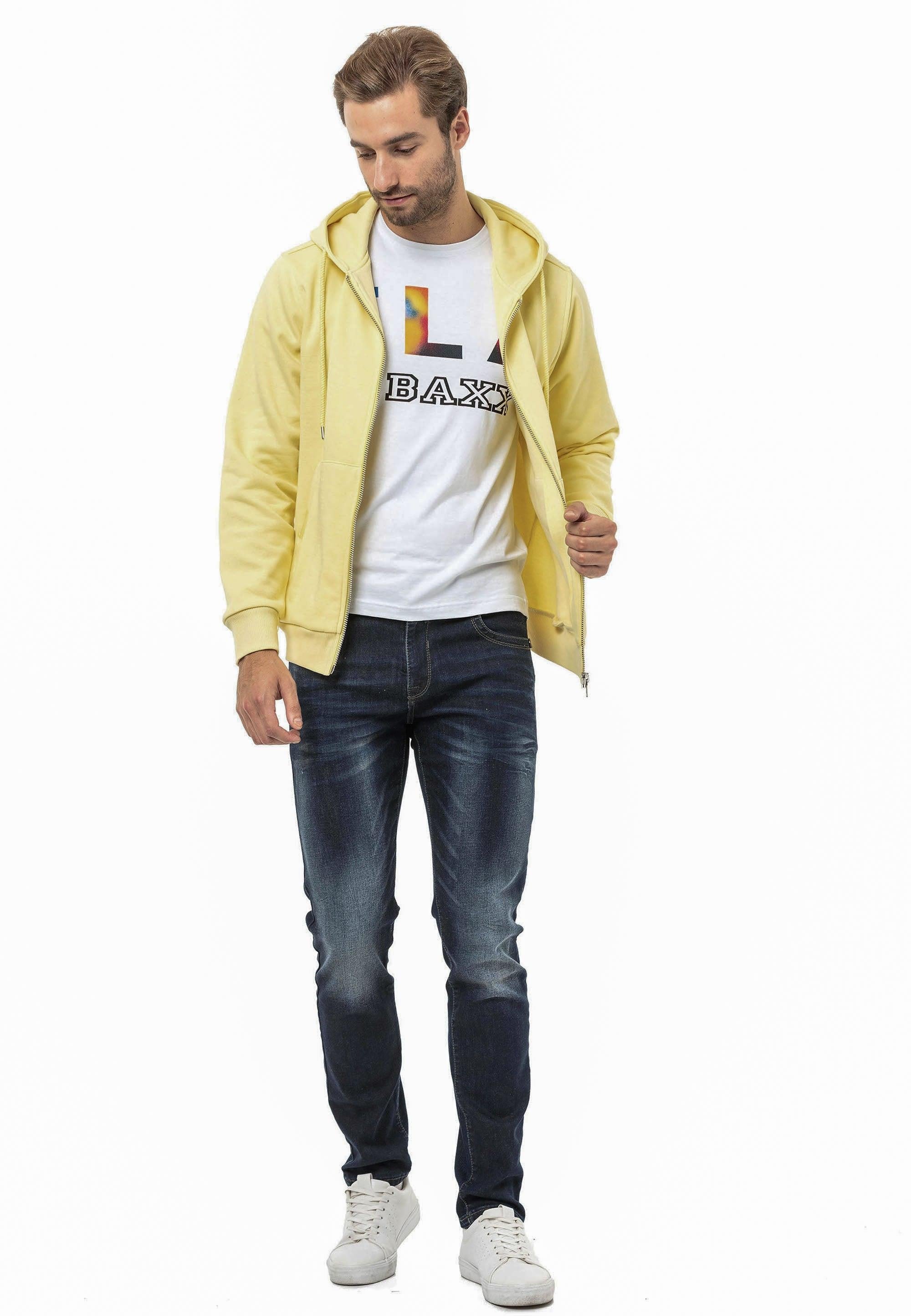 CL556 Men's Basic Zip Sweatshirt – Everyday Relaxed Fit, Soft Texture Zip Hoodie