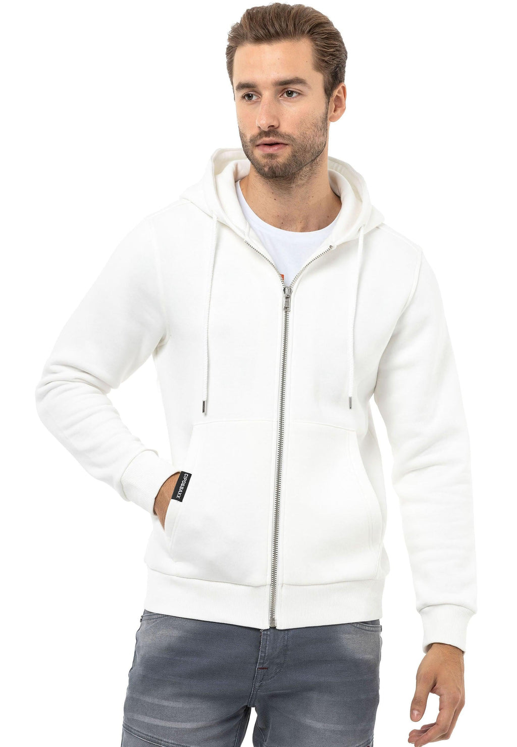 CL556 Men's Basic Zip Sweatshirt – Everyday Relaxed Fit, Soft Texture Zip Hoodie