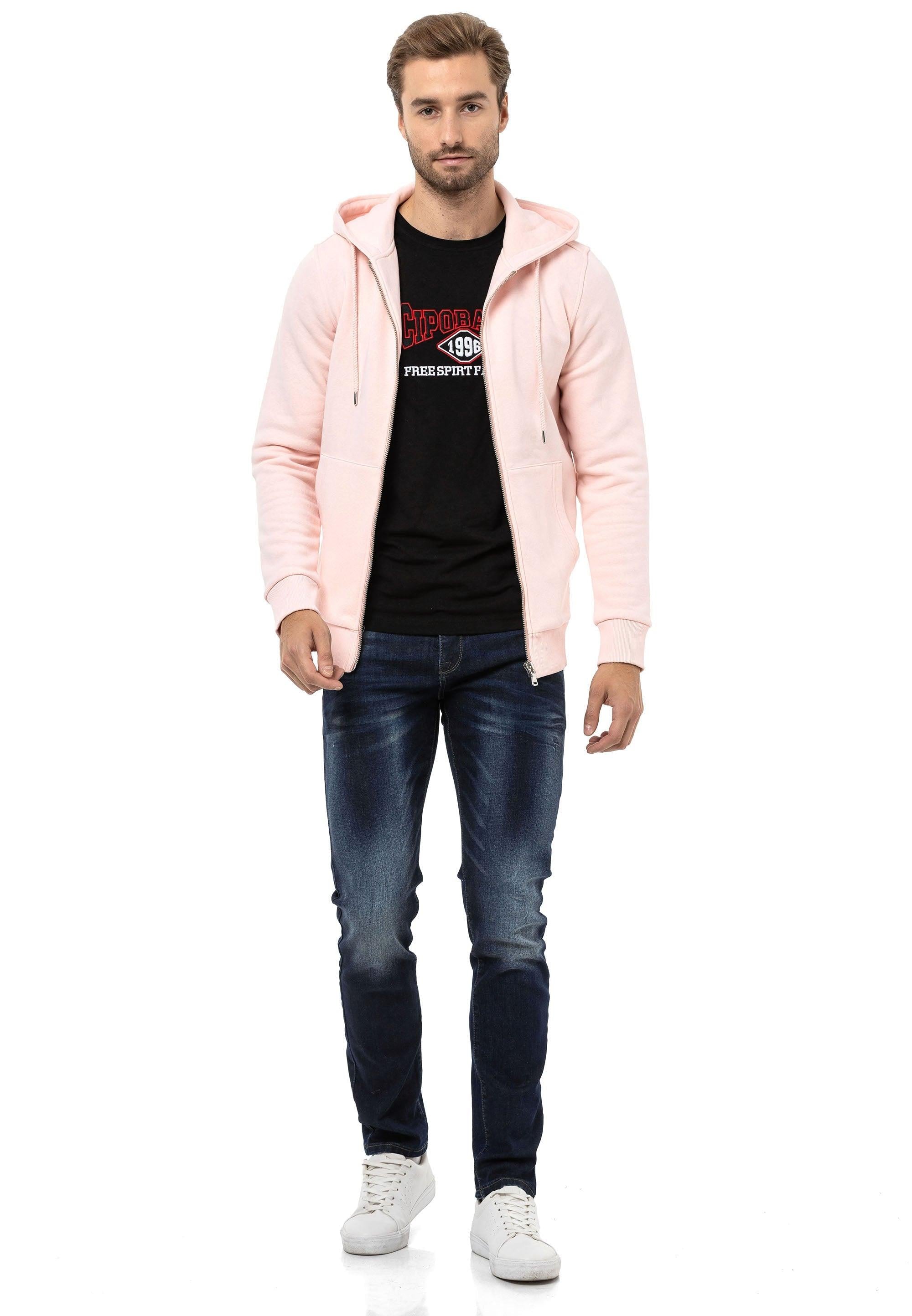 CL556 Men's Basic Zip Sweatshirt – Everyday Relaxed Fit, Soft Texture Zip Hoodie