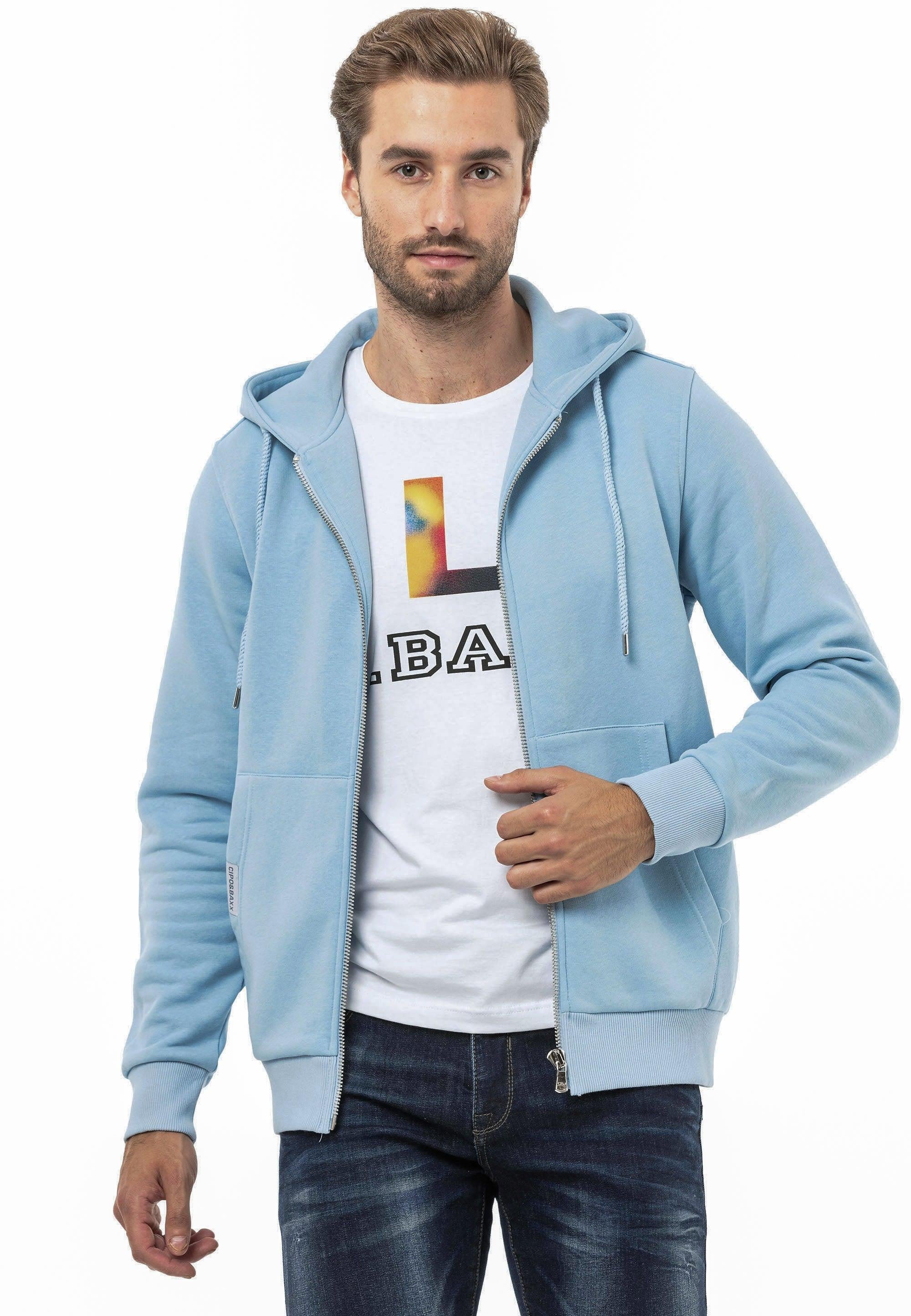CL556 Men's Basic Zip Sweatshirt – Everyday Relaxed Fit, Soft Texture Zip Hoodie