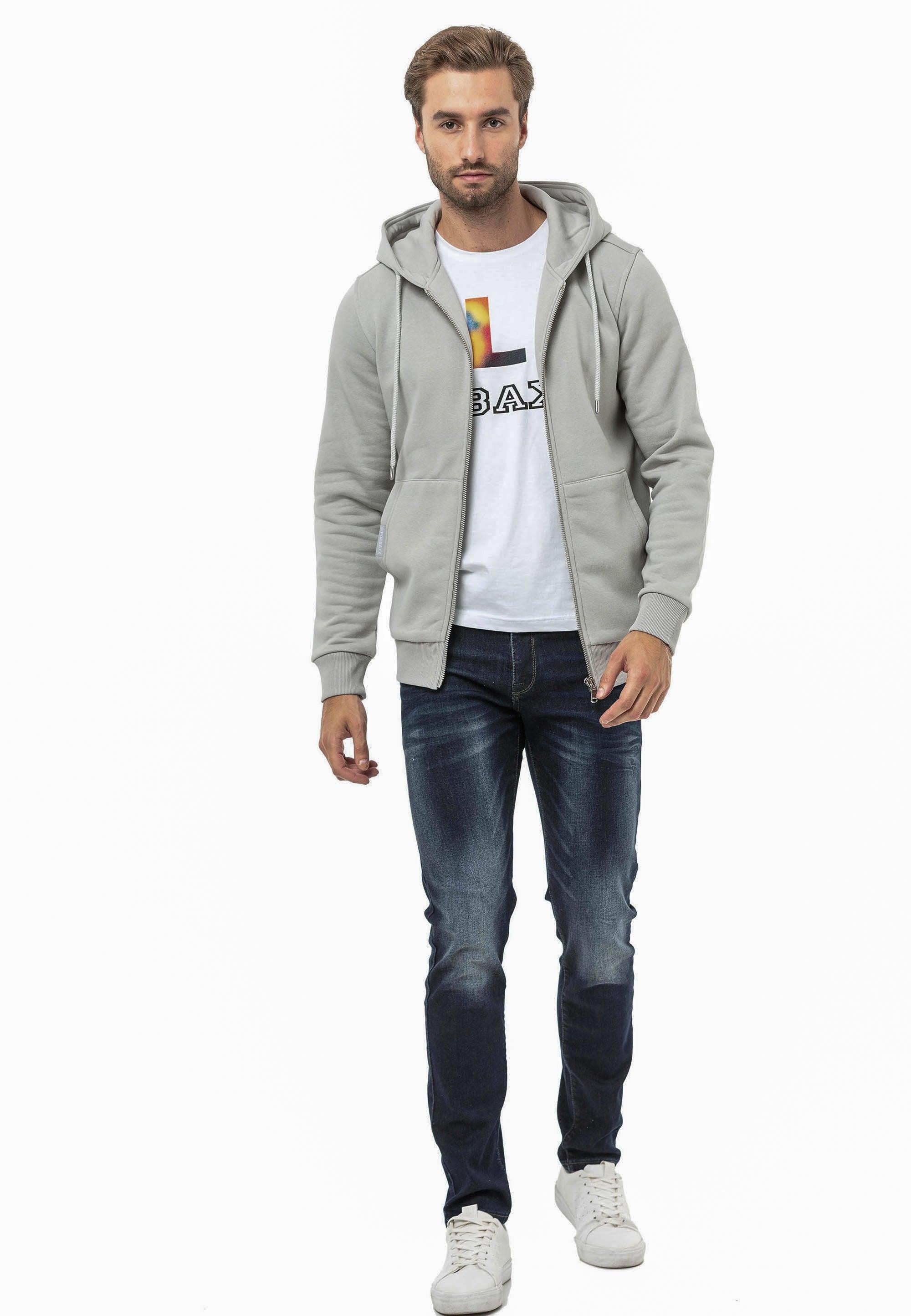 CL556 Men's Basic Zip Sweatshirt – Everyday Relaxed Fit, Soft Texture Zip Hoodie