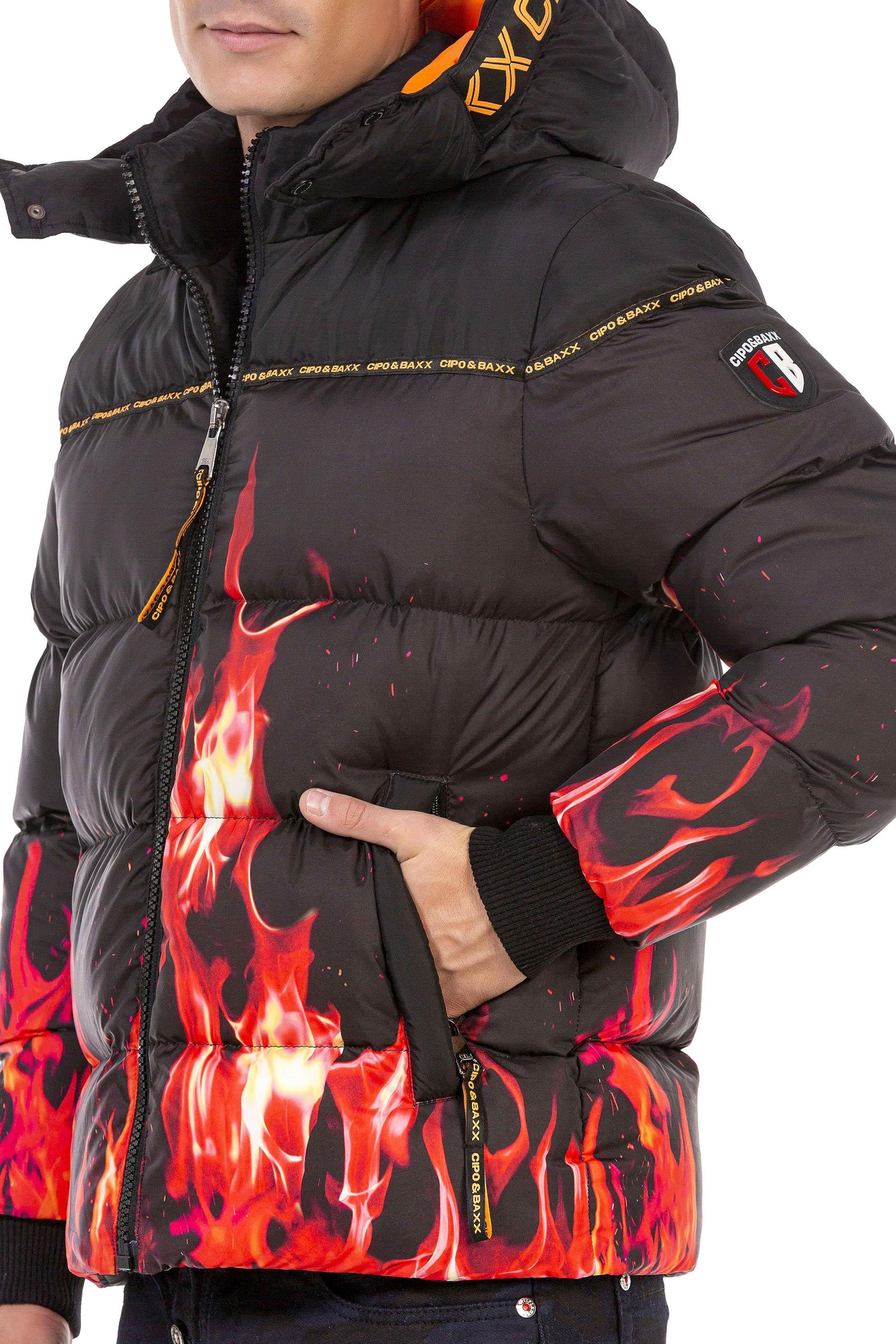 CM181 Flame Pattern Winter Men's Jacket