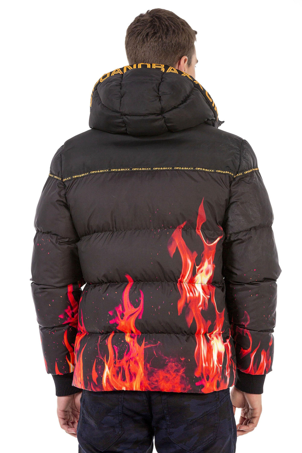 CM181 Flame Pattern Winter Men's Jacket