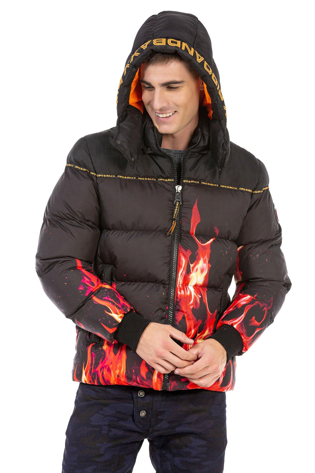 CM181 Flame Pattern Winter Men's Jacket