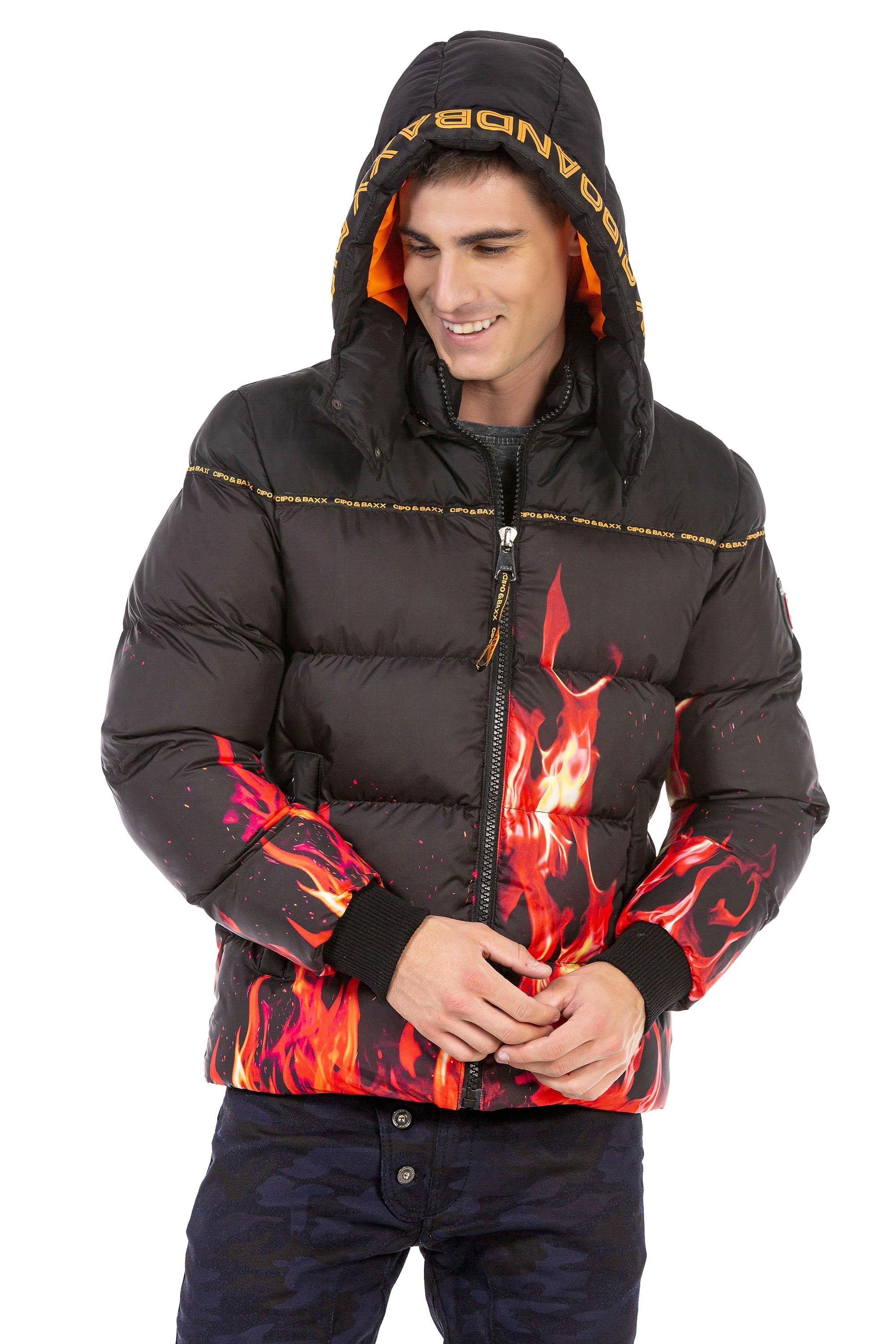 CM181 Flame Pattern Winter Men's Jacket