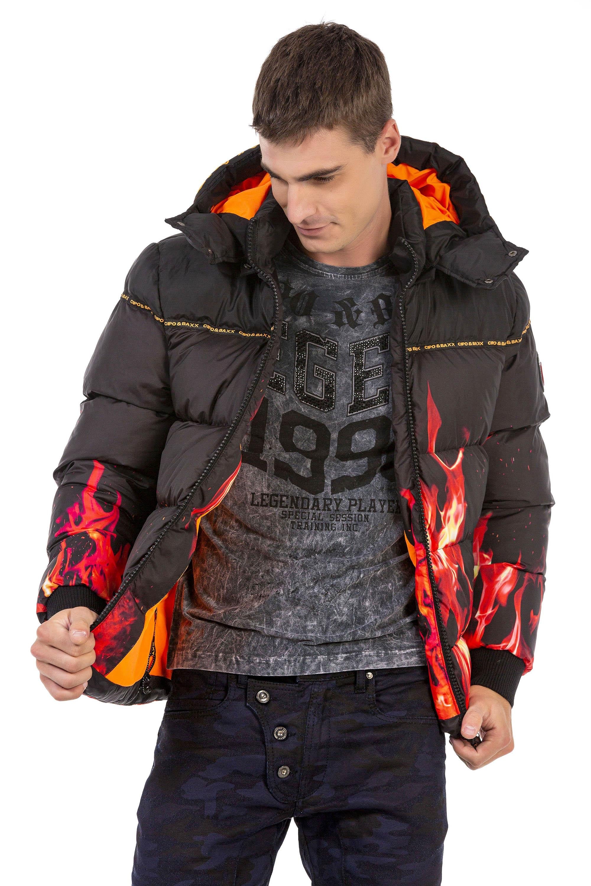 CM181 Flame Pattern Winter Men's Jacket