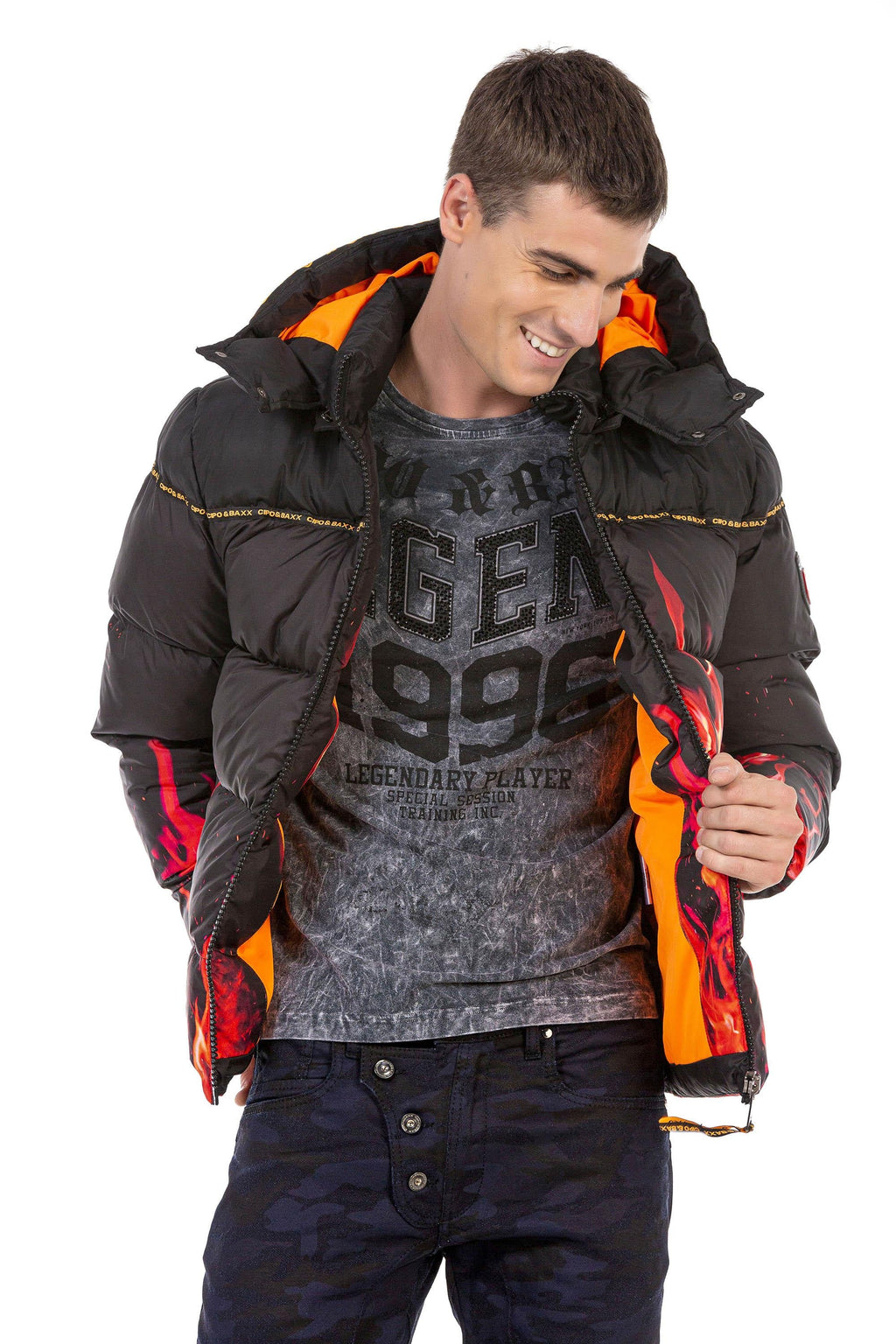 CM181 Flame Pattern Winter Men's Jacket