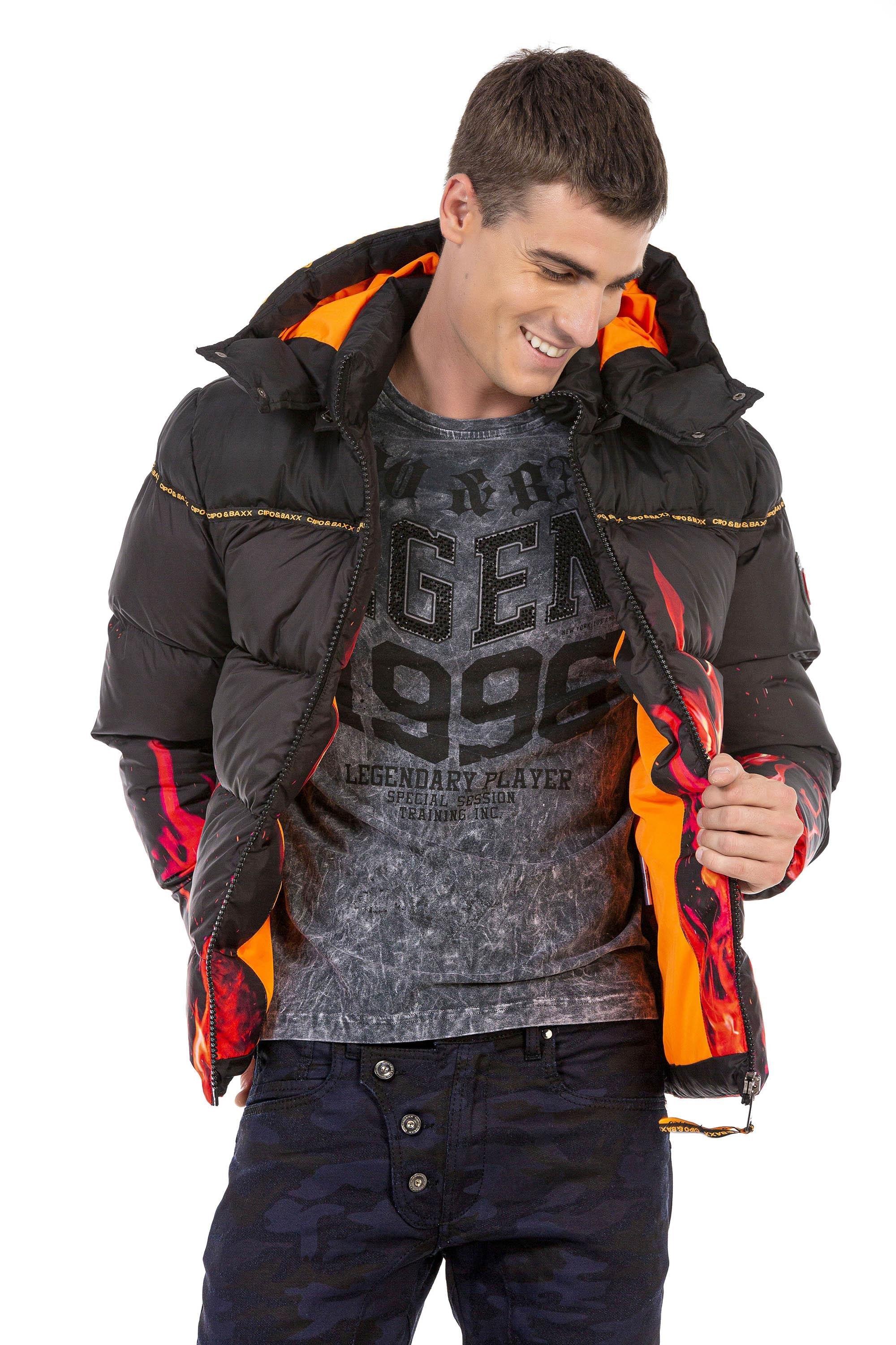 CM181 Flame Pattern Winter Men's Jacket