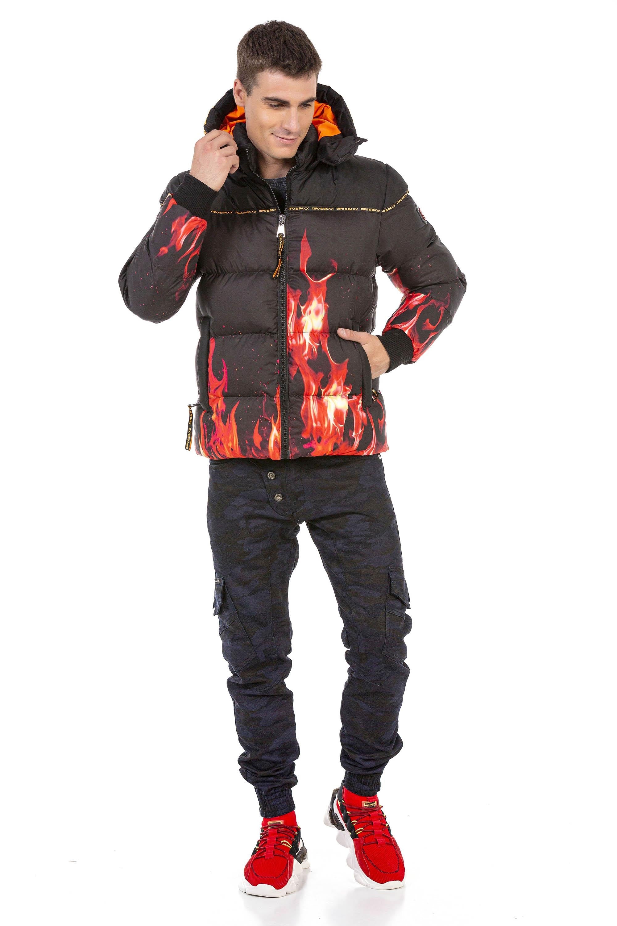 CM181 Flame Pattern Winter Men's Jacket