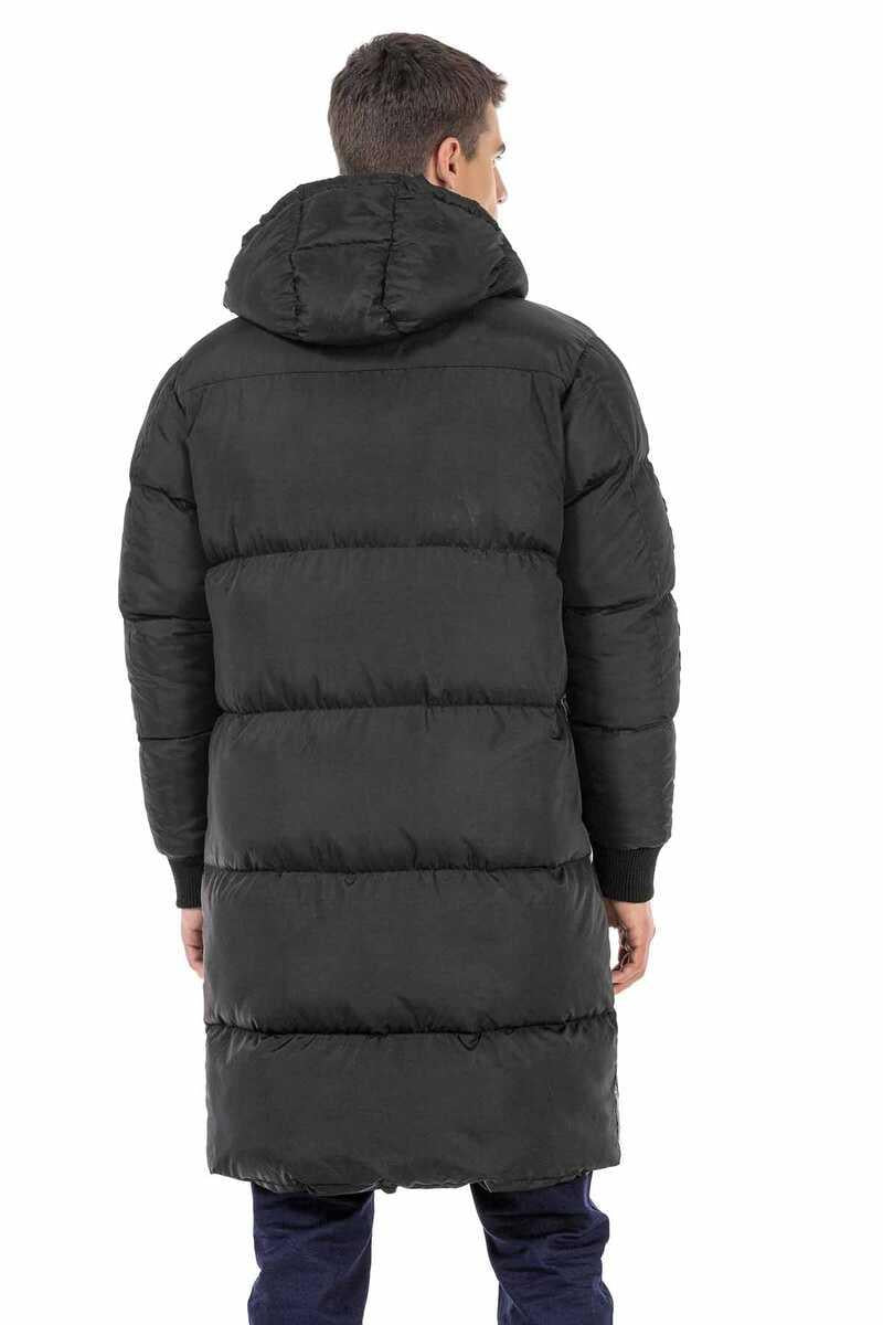 CM195 Patterned Lining Long Puffer Jacket