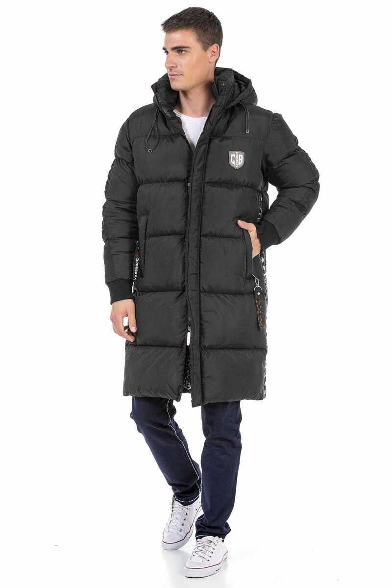 CM195 Patterned Lining Long Puffer Jacket